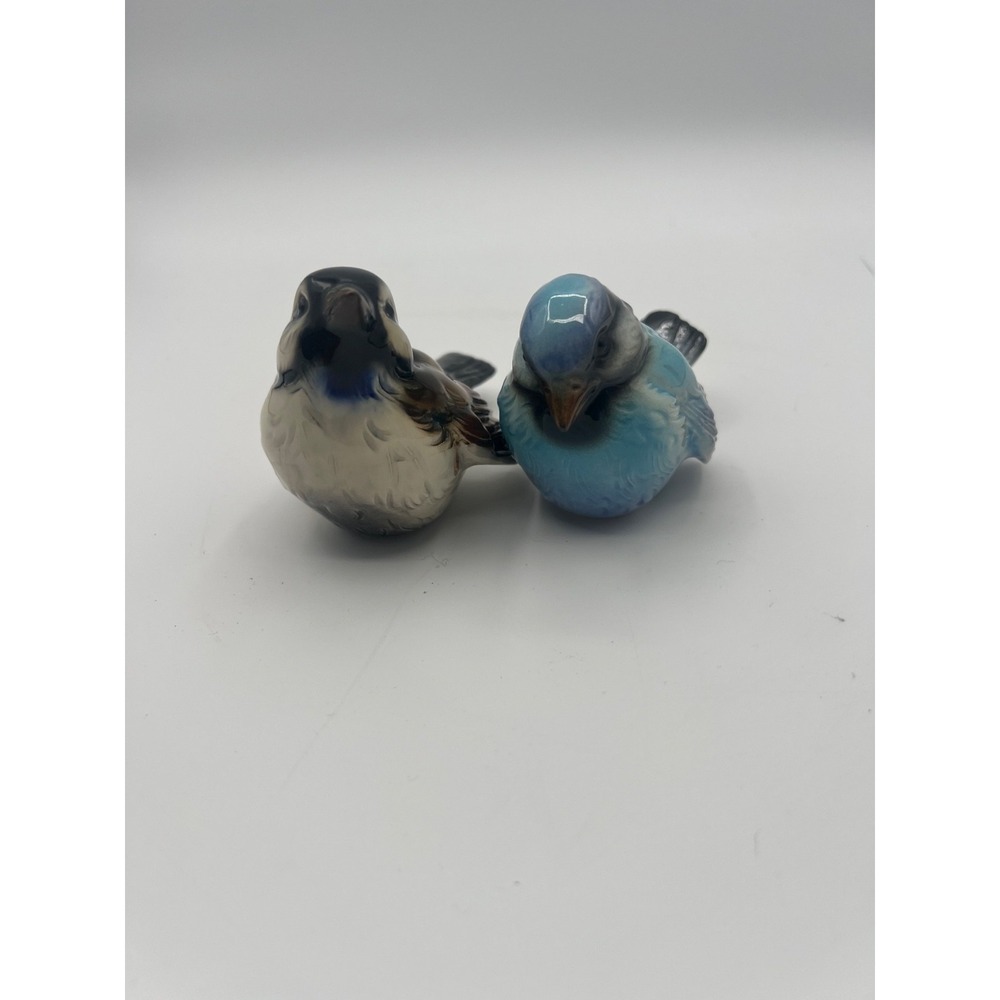 Goebel W Germany Porcelain Bird Figurines Pair Bluebird & Chickadee CV72 CV74